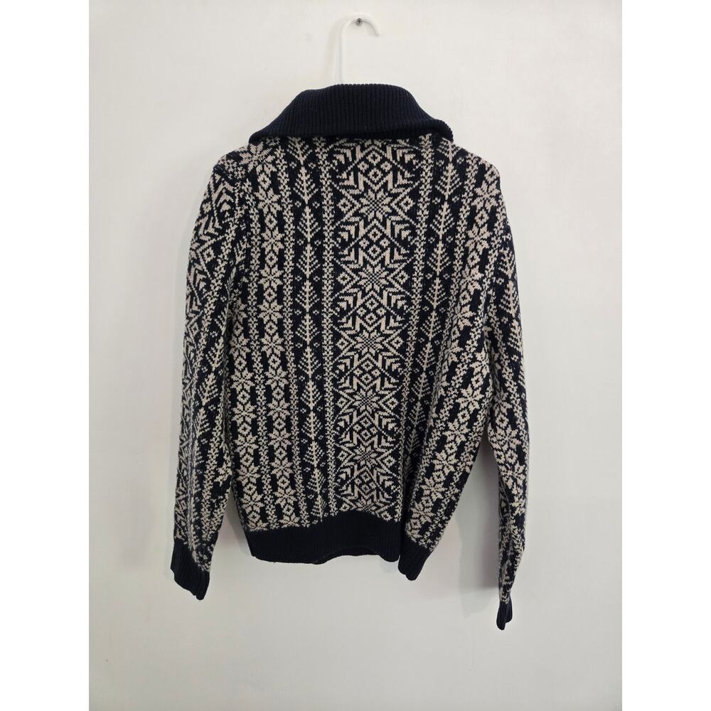 J.crew sweater Fair Isle lambswool half-zip sweater NWT NEW deep navy beachwood - Picture 3 of 5